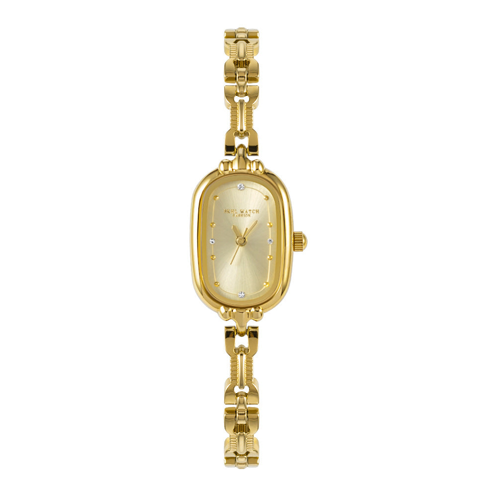 Rétro style mi-siècle bracelet en or montre avec un Niche design-avant esthétique