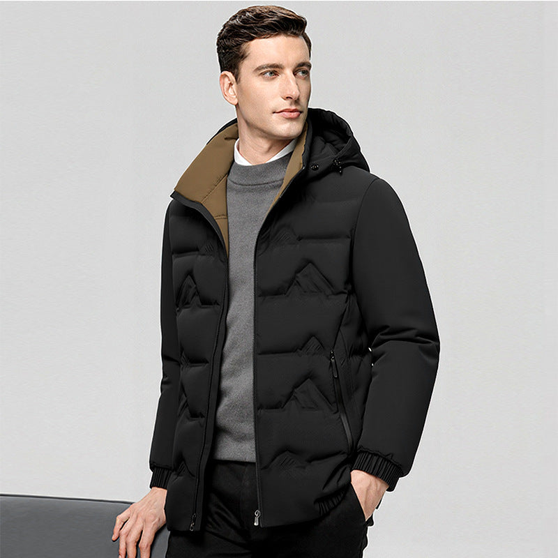 Veste en coton pour hommes d'hiver, épaisse et debout, pour les affaires