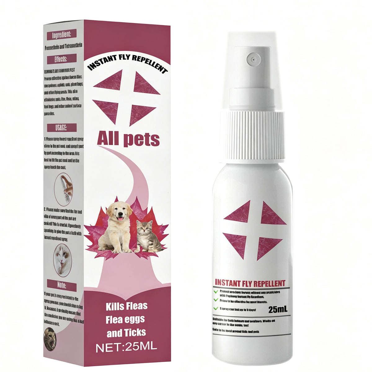 Spray anti-vol et anti-pestif pour animaux de compagnie 25ml