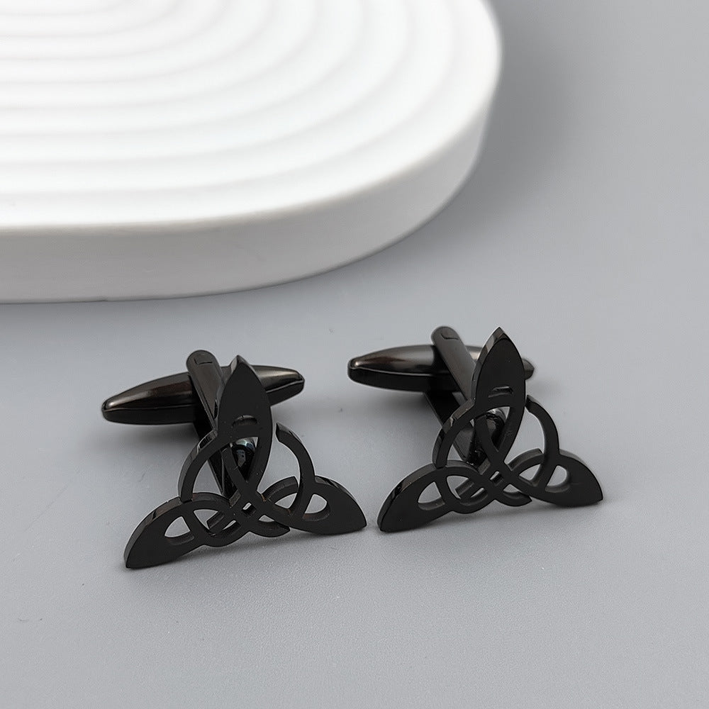 Triangle géométrique Triangle symmétrique Mensual Hollow Cufflinks