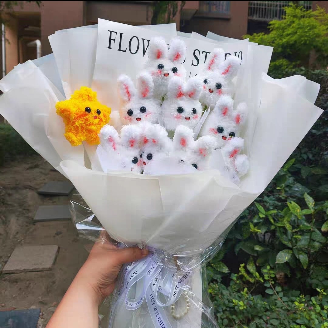 Bouquet tricoté et crocheté