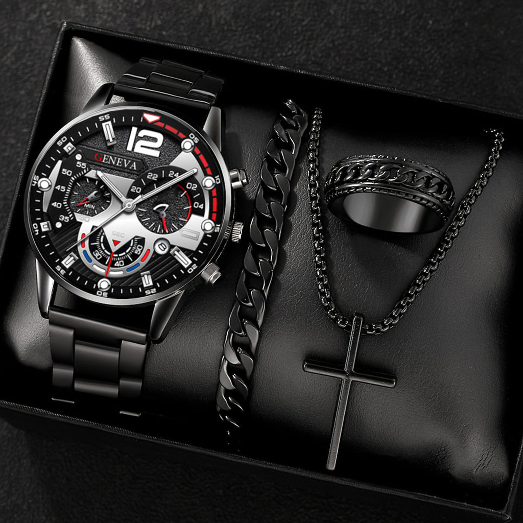 Montres d'affaires Tempérament pour hommes Ceinture d'acier cross