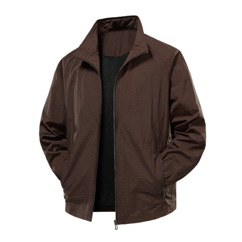 Veste de travail stretch en nylon pour homme - Manteau en cuir souple pour Hikin