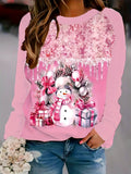 Sweatshirt imprimé pour femme à thème de Noël