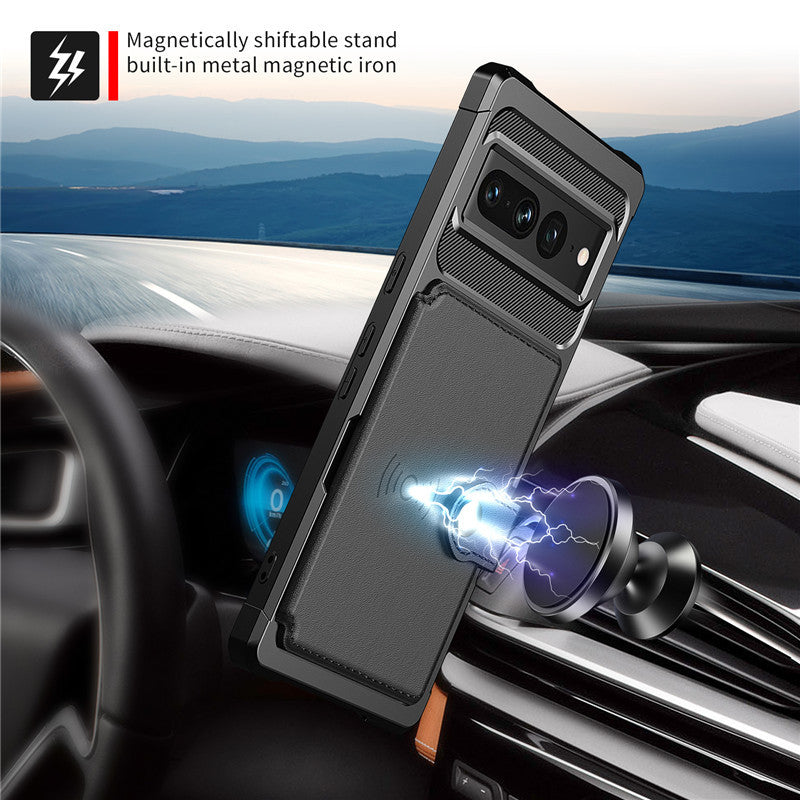 Applicable à Google Pixel 7 carte Phone Case Button Wallet Coque de protection anti-goutte