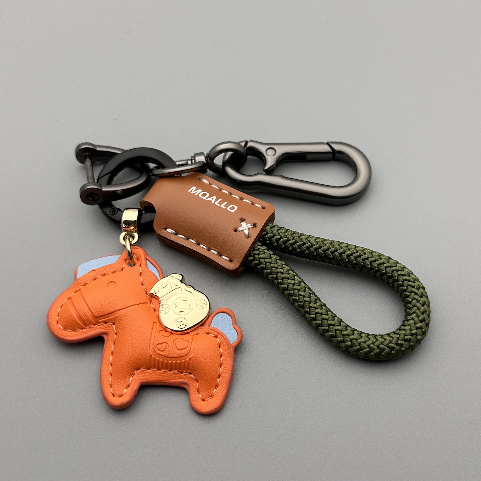 Immédiatement riche main Cowhide voiture porte clé Pendentif simple Personnalité