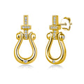 S925 Boucles d'oreilles en fer à cheval en argent sterling