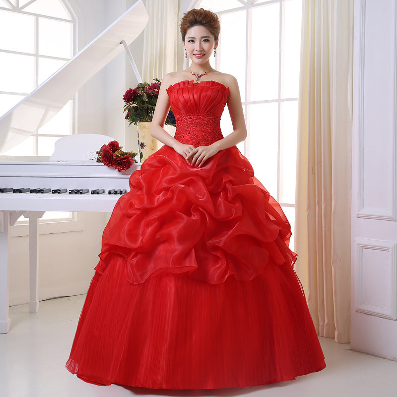 Bustier robe de mariée princesse coréenne mince