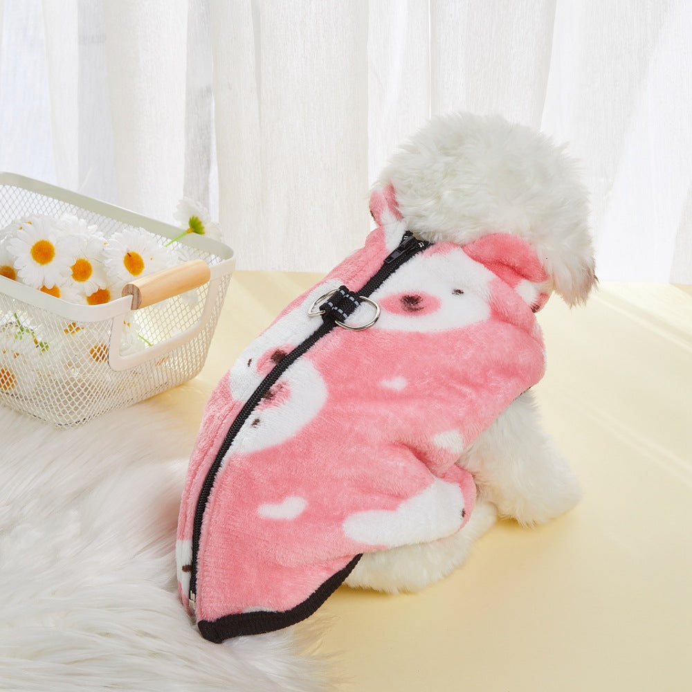 Zipper en manteau animal Flannel Plus Velvet épais