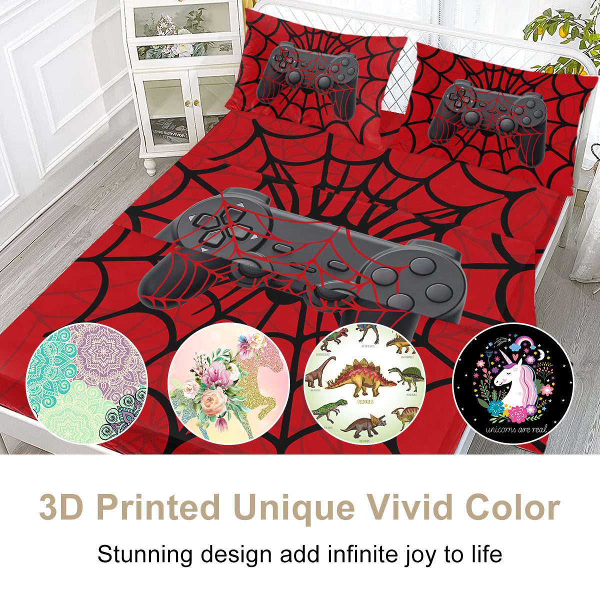 Ensemble de draps de 4PCS Gamer