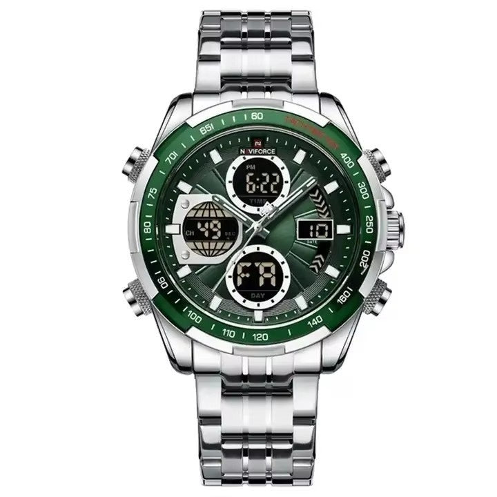 Montre multifonction en acier inoxydable pour homme