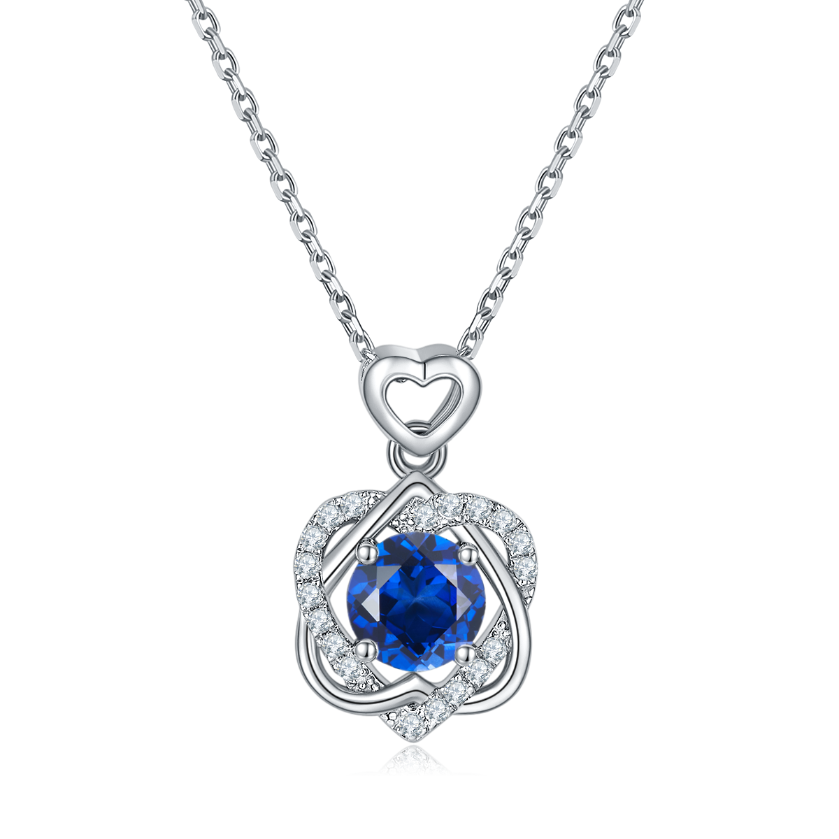 S925 Collier de coeur en argent sterling