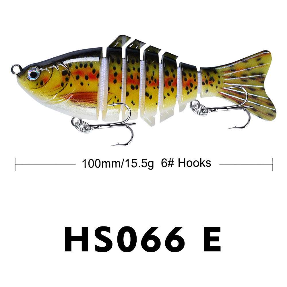 10cm Lure Baignoire de pêche en plastique Bâton dur Poisson multi-sections avec 7 segments