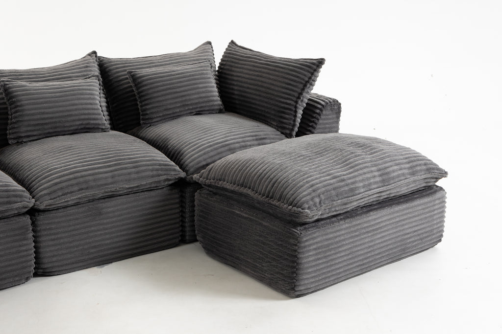 129,8" Largeur Cloud Couch Oversize Modular Sectional Canapé Vrai Relax Comfy Coupes Wide&De