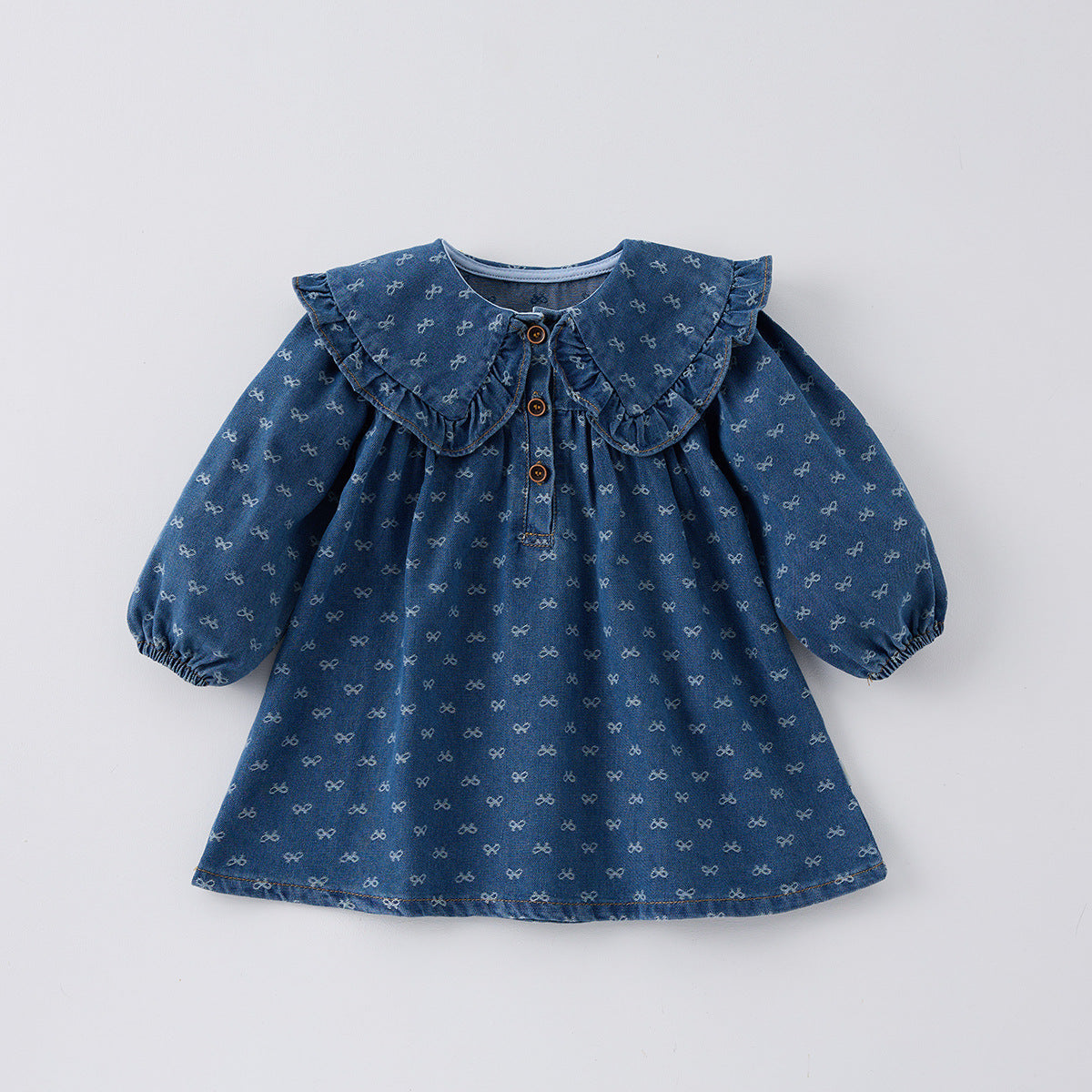 Robe en une seule pièce pour enfant Denim Romper Triangle style Crawling Suit Girls