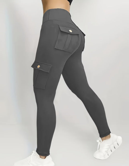 Pantalon de travail à haute élasticité pour femmes Yoga multi-poches