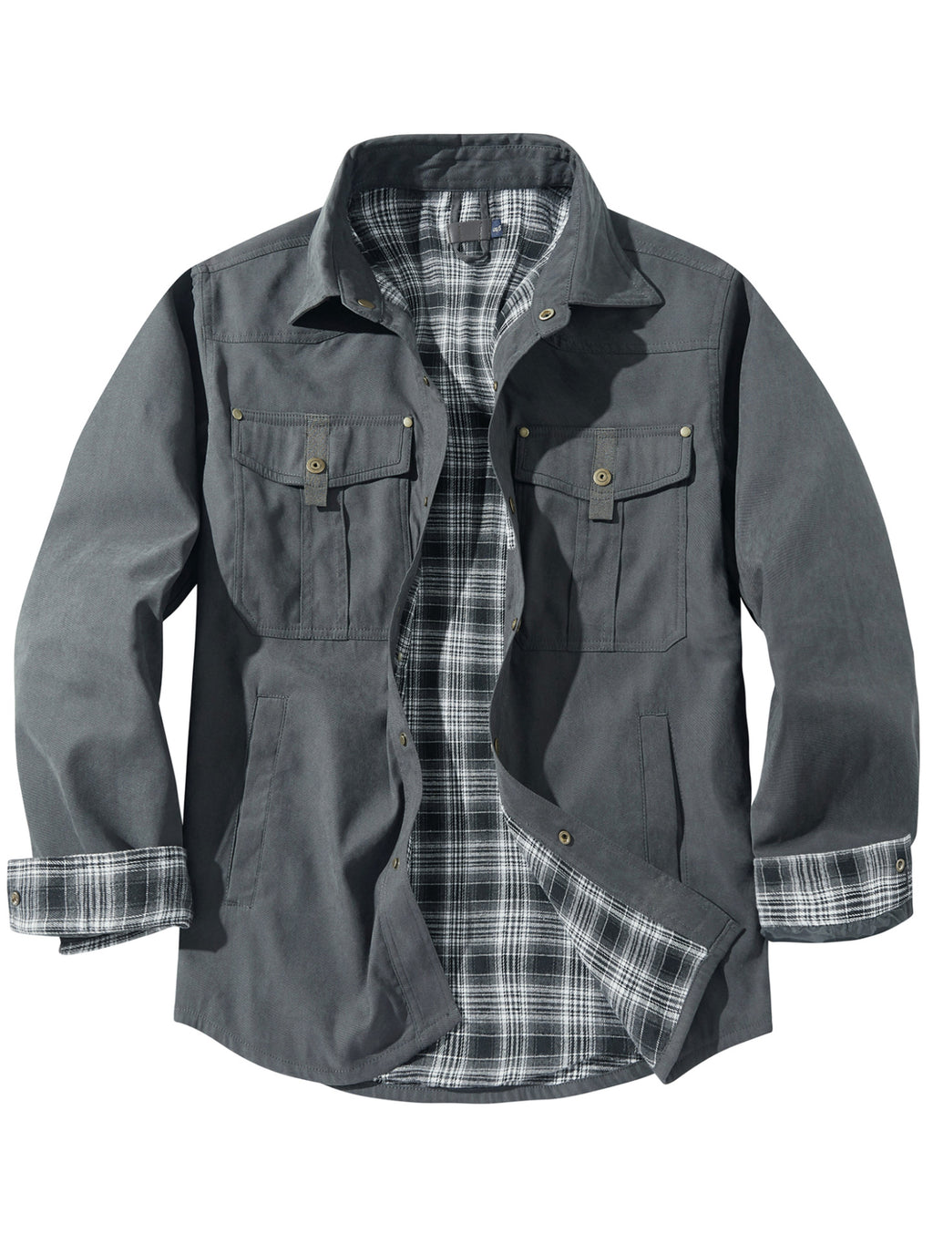 Homme Plus Taille Laps Plaid Flannel Casual Veste European American Retro Western Style Jac