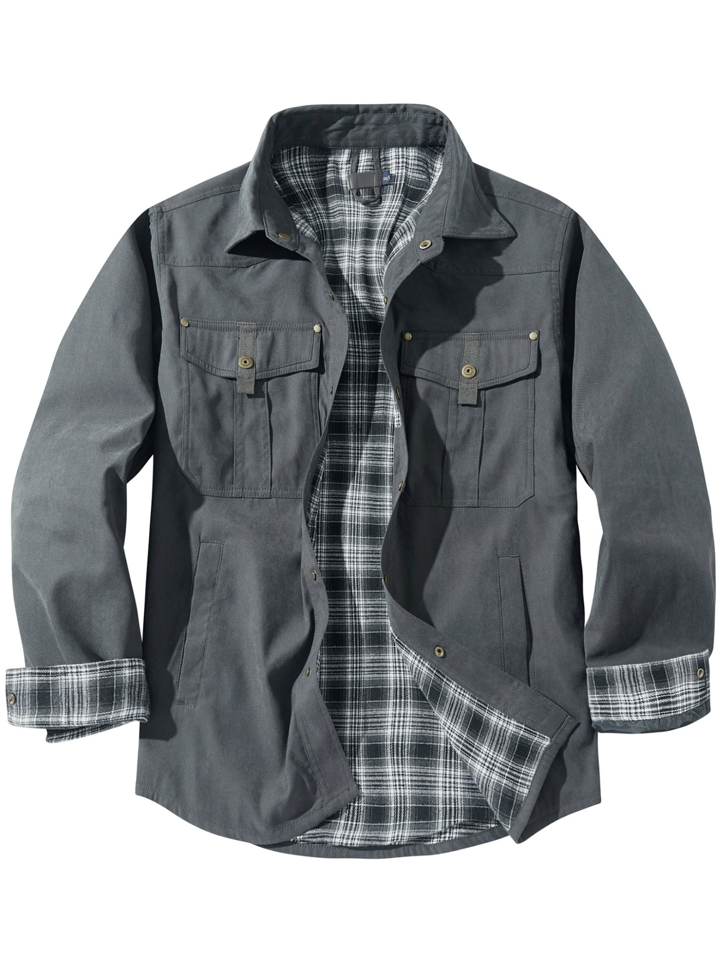 Homme Plus Taille Laps Plaid Flannel Casual Veste European American Retro Western Style Jac