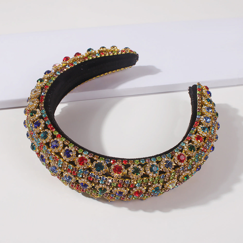 Strass Full Diamond Temperament Headband Mode Large bord baroque accès cheveux en cristal