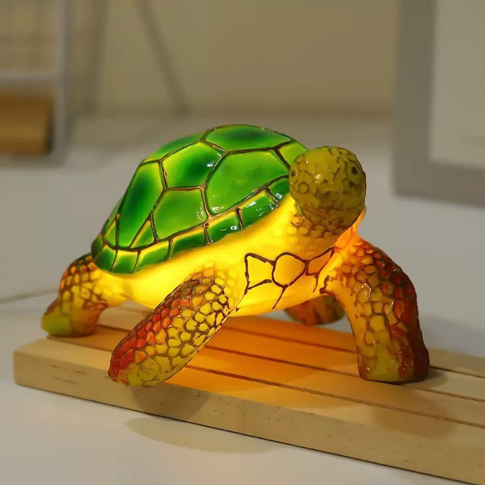 Tortoise Resin Ornament Creative Home Côté lit Tortoise Décoration de lampe de table