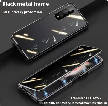 Étui de téléphone pliant à aspiration magnétique en verre entièrement enveloppé