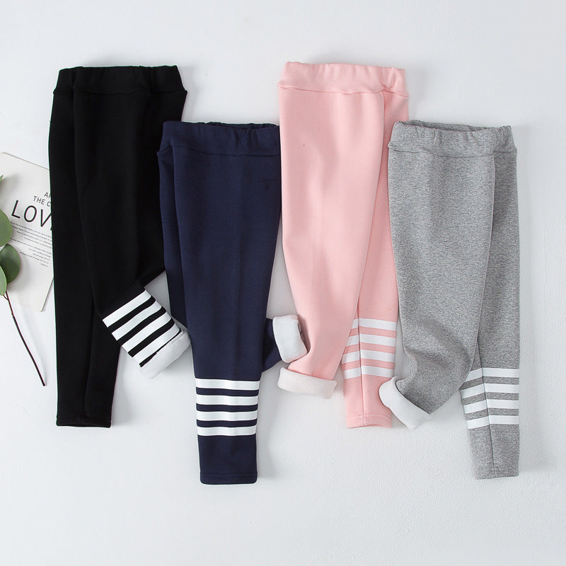 Leggings épais doublés de polaire d'hiver pour les filles