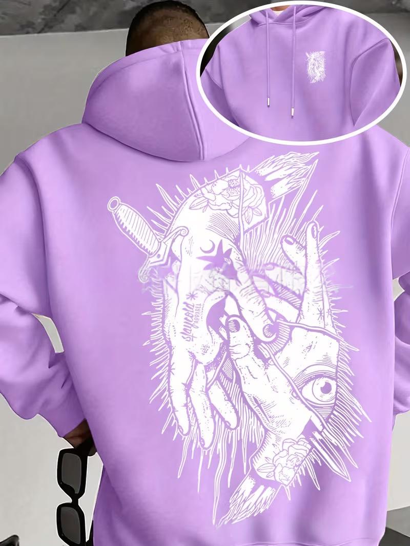 Sweatshirt à capuche imprimé casual homme