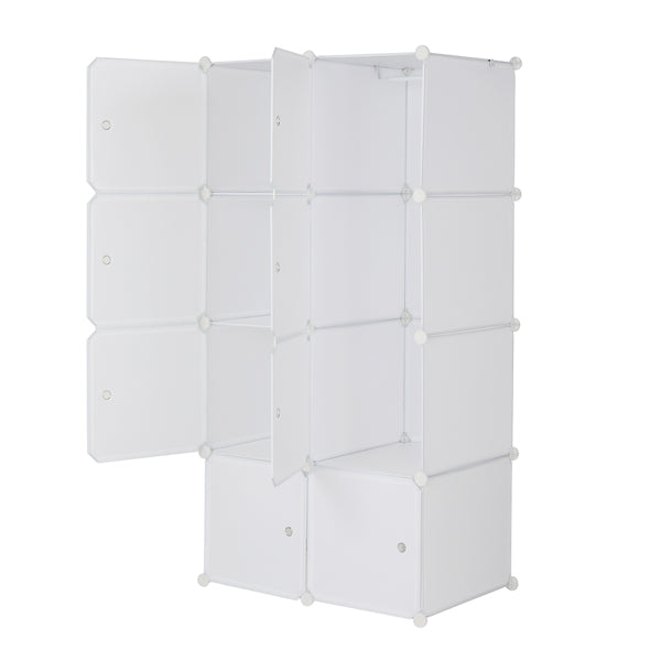 Armoire en forme de cube à 8 compartiments de 4 couches avec 1 tige suspendue