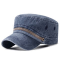 Chapeau de la Couronne plat lavé Respirant Protection solaire Casquette extérieure pour hommes