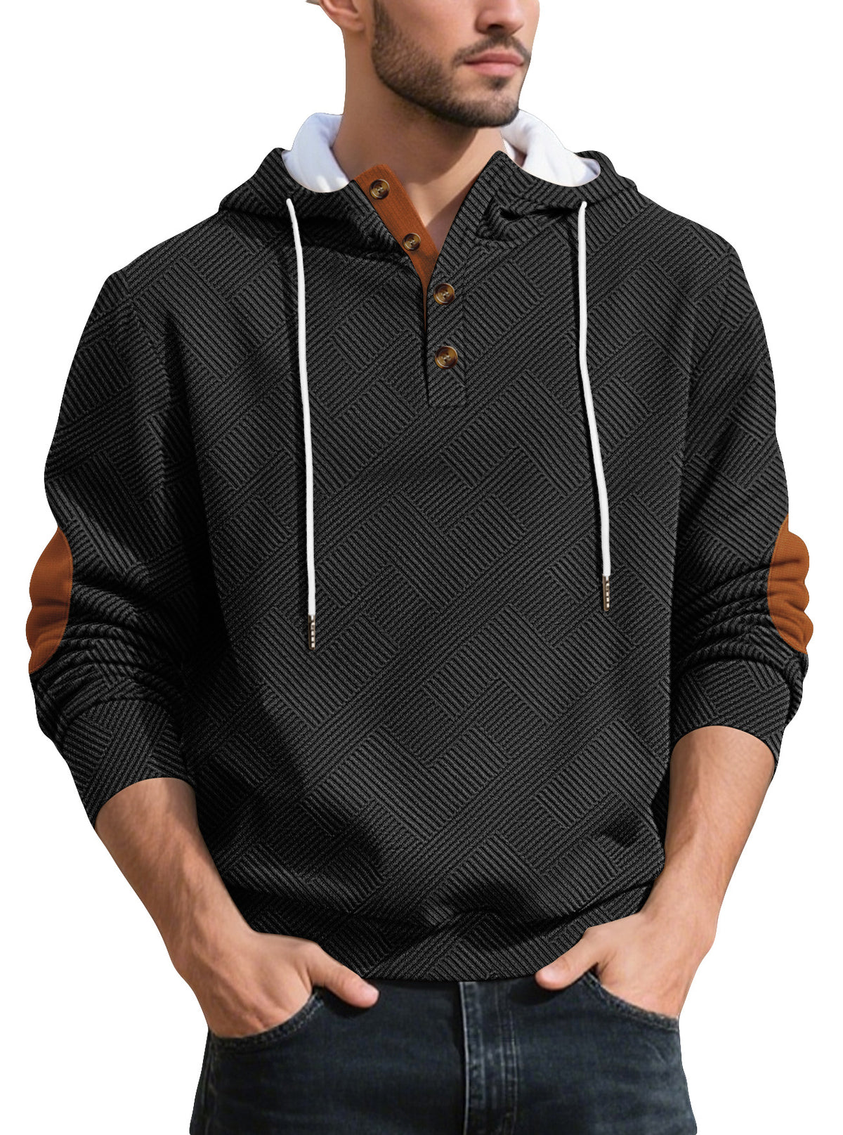 Taille européenne Solid Color Stand Collar Casual Top avec des coussinets en elbow