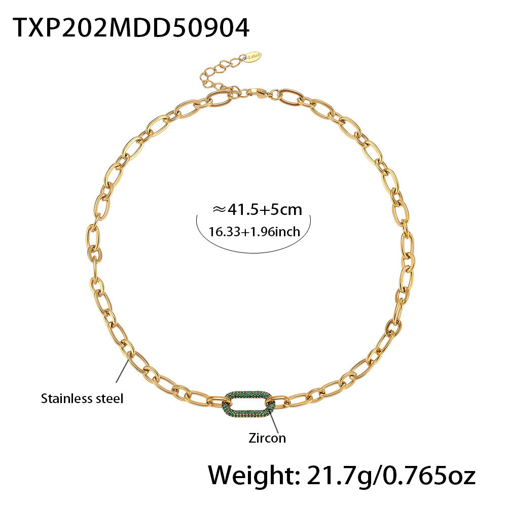 Bijoux en acier titane Acier inoxydable Micro-pave Zircon Collier et bracelet