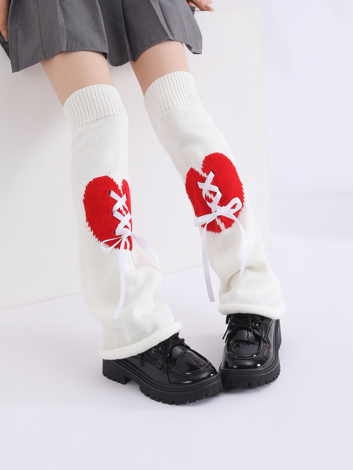 Fashion Y2K gothique tricoté flamboyant amour mignon Lolita Leg Warmer Pour Halloween Party Clubwear