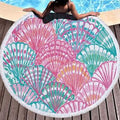 Serviette de plage ronde en microfibre et en tassel