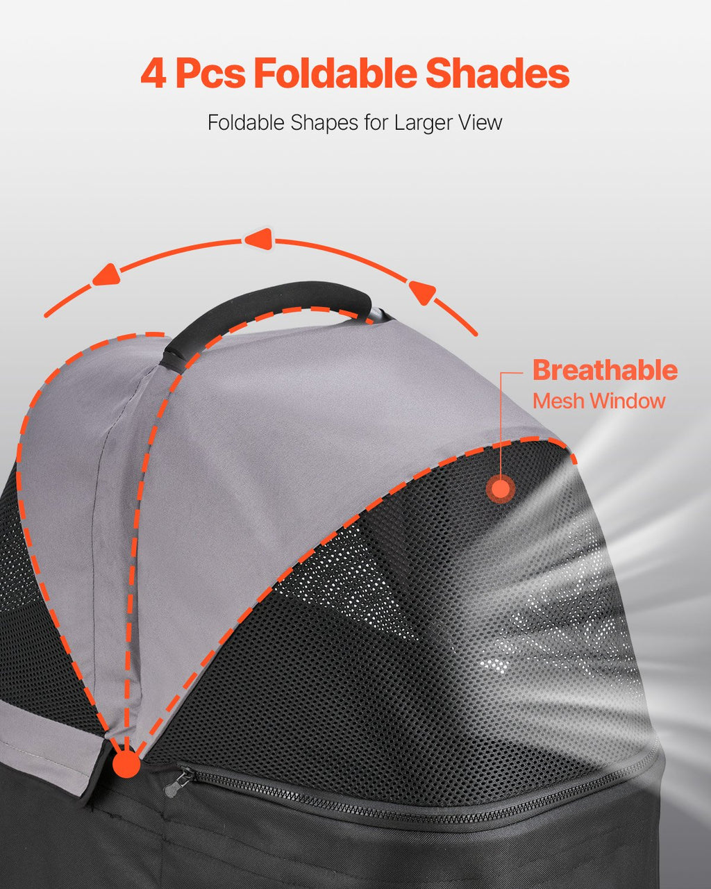 Poussette pour animaux de compagnie pliable 4 roues Poussette pour chiens Détaché jusqu'à 35 livres