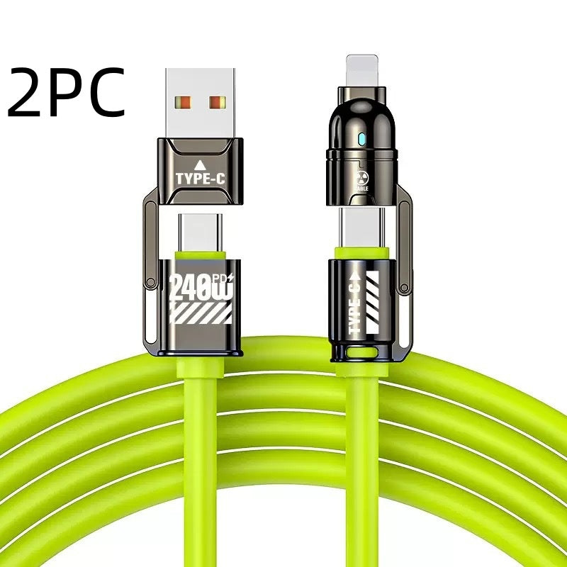 Double câble de données de type C 240W quatre en un