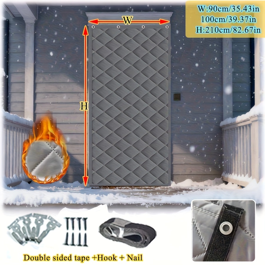 Insulated Oxford Door Curtain, Magnetic Seal