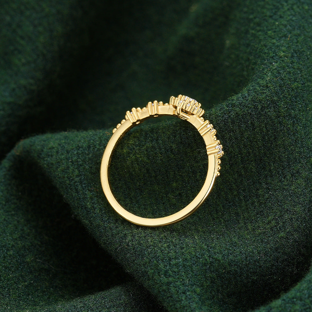 Entrée européenne et américaine Lux Flower Strass embeded Fermé 925 Argent Ro de haute qualité