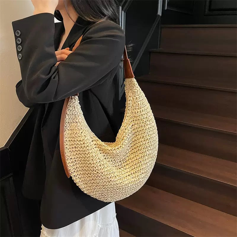 Sac à corde en papier en forme de U polyvalent et occasionnel pour l'épaule ou le corps croisé