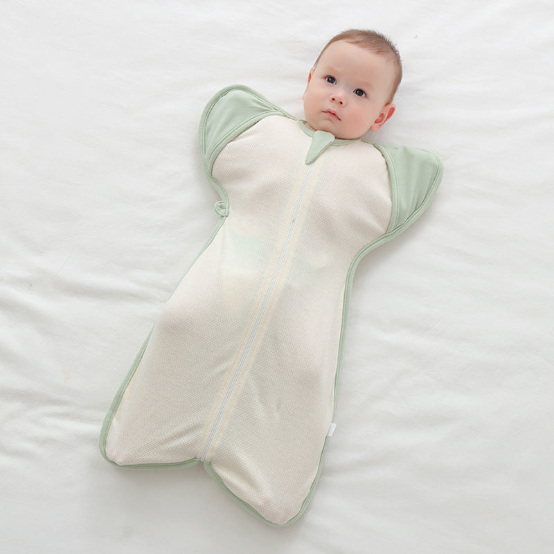 Bébé sac de couchage Rendez-vous Respirant double usage Nouveau-né coton biologique anti-piquant Blanke