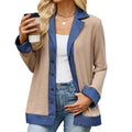 Denim Contraste couleur Lapel-bouton Loose-fit manches longues Hoodie
