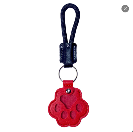 Pet Fur Memory Charm Leather Keychain Holds Dog Cat Hair Paw-Shaped Design Memorial