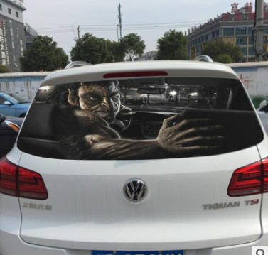 Après les constructeurs automobiles vendant des autocollants amusants créatifs horreur 3D stéréo fichier Glass St