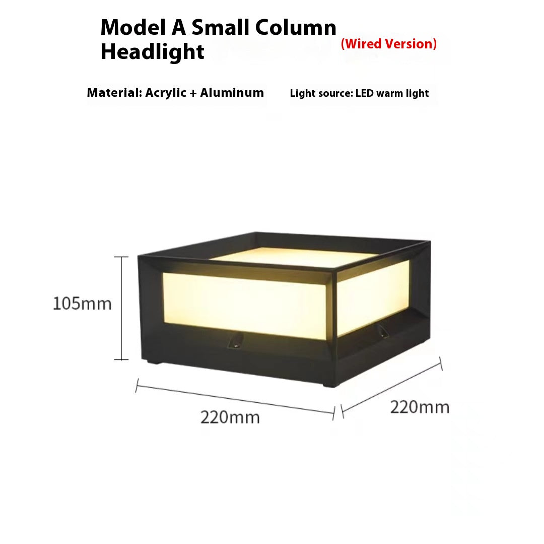 LED extérieur étanche solaire colonne mur de porte de lumière