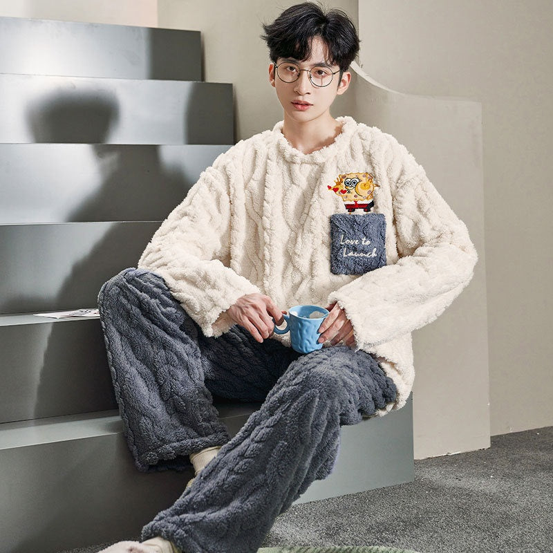 Pyjama d'hiver en peluche pour hommes