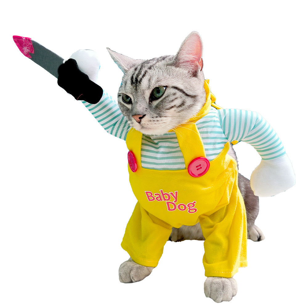 Costume de chat Vêtements créatifs couteau jaune Assassin Vêtements de chat
