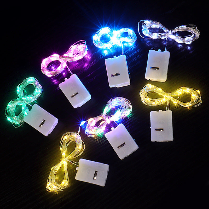 LED Petite boîte carrée Batterie alimentée par des lumières à chaînes ambiantes colorées
