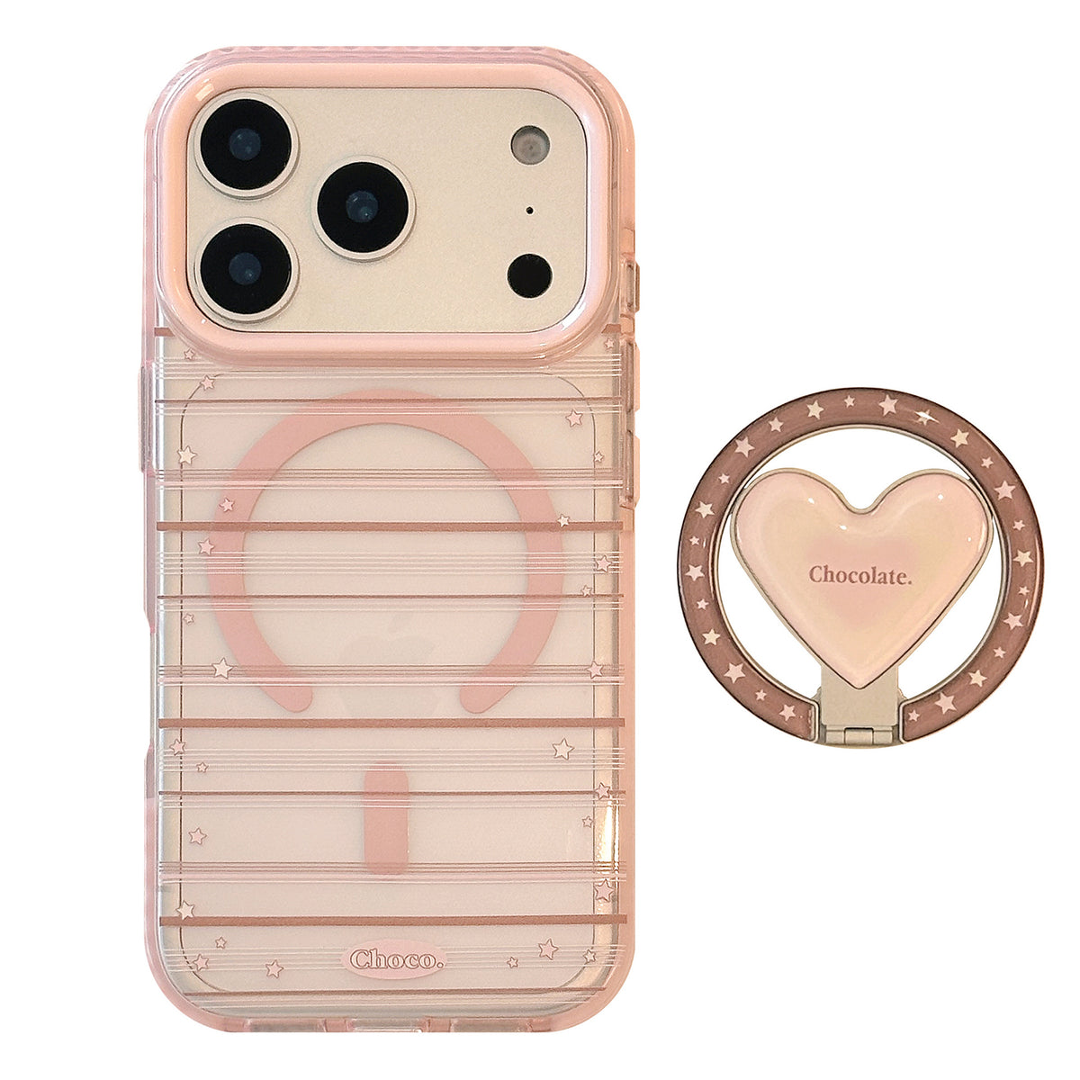 Magnetic mount compatible with pinkish-brown scratched phone cases