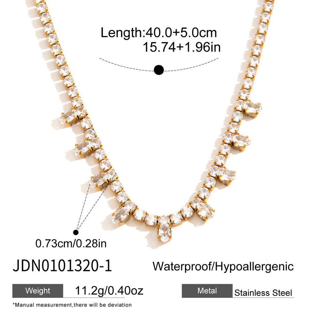 Collier en acier de titane Zircon en forme de cœur pour femmes