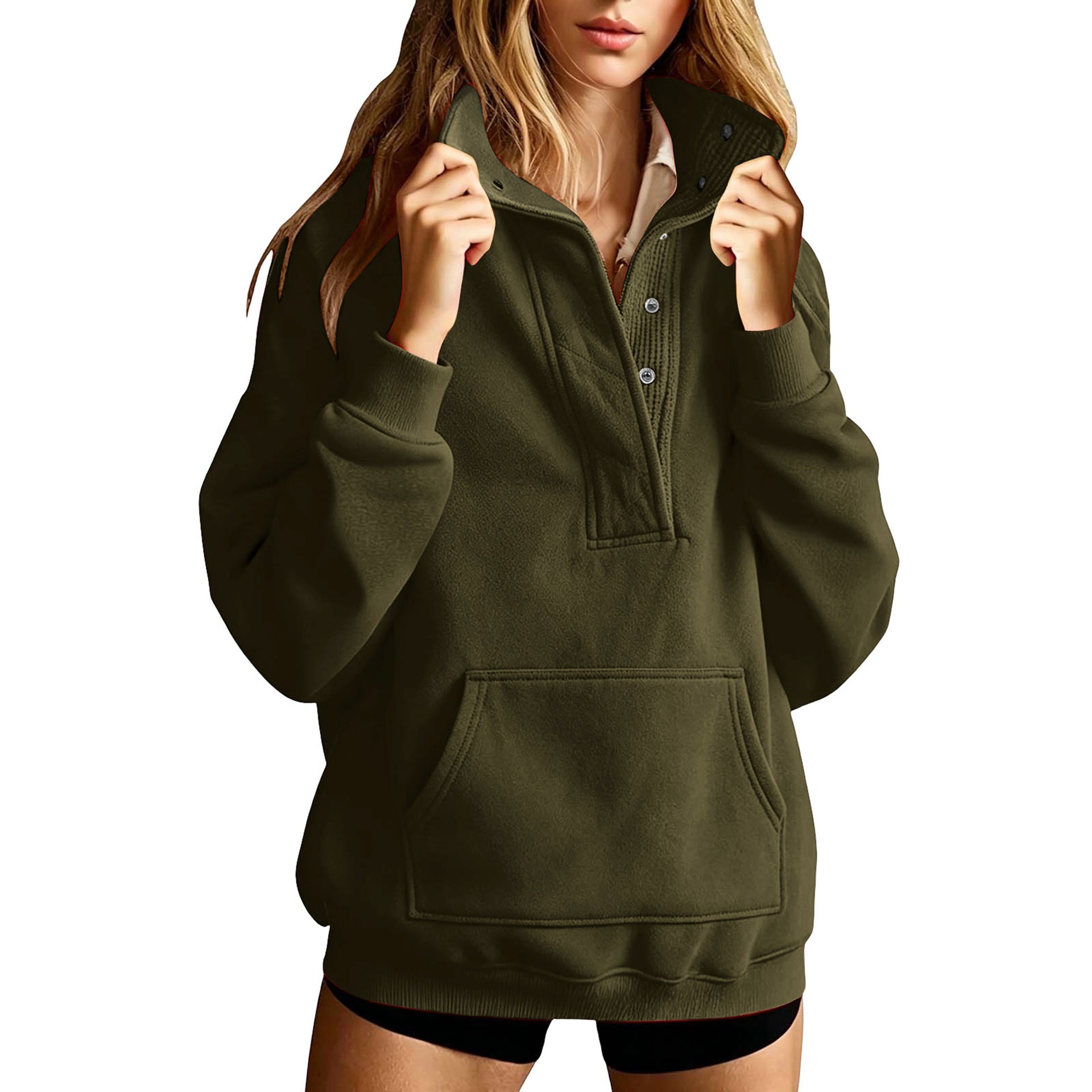 Sweat-shirt à manches longues avec poches pour femmes
