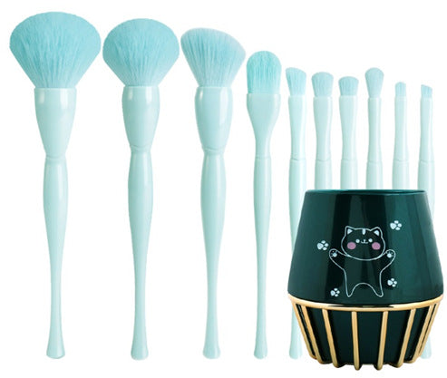 Large 10-piece soft anti-static makeup brush set